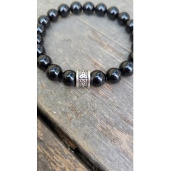 Bracelet en Tourmaline noire 10mm homme