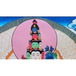 Thangka Bouddha Avalokitesvara Tangka 85x52cm ou Chenrezig mille bras