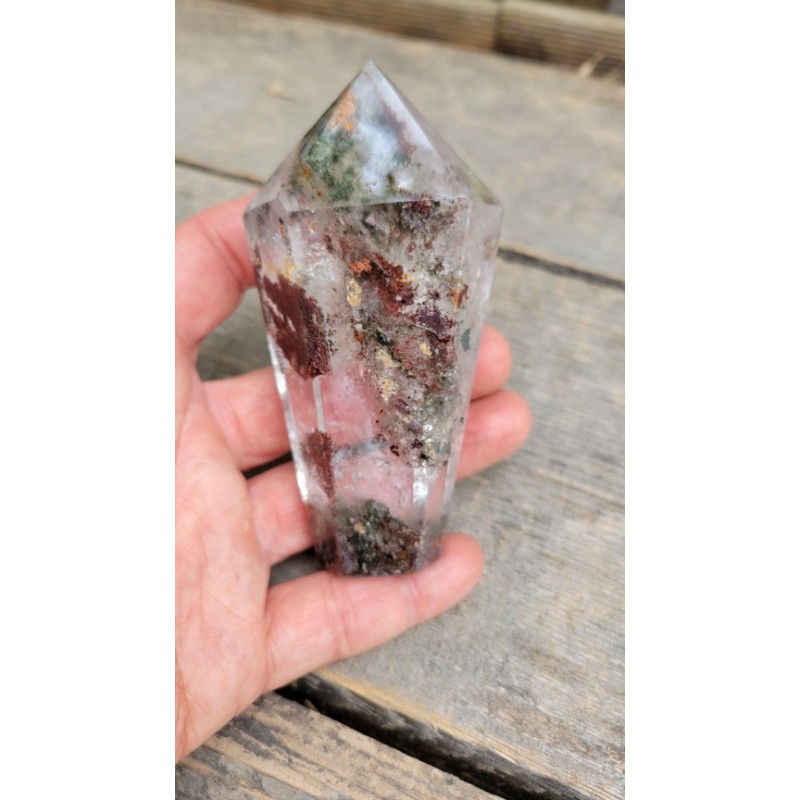 Pointe en Lodolite ou Quartz Chaman (Garden) 10.7cm 218grs