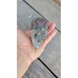 Crâne en Quartz Chamane Lodolite 448grs 8.6cm