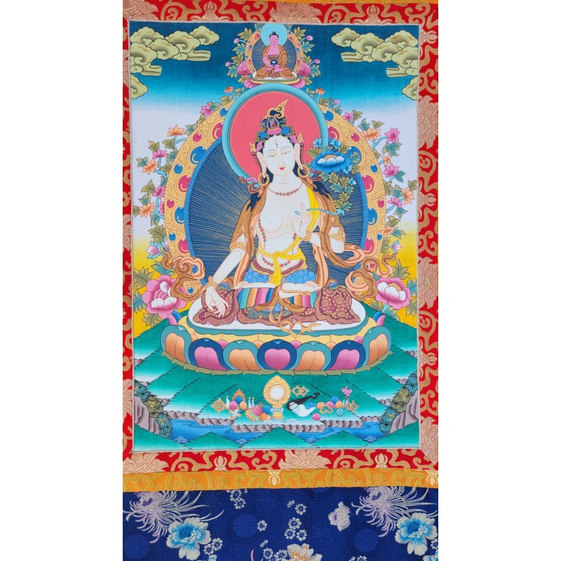 Thangka Tara Blanche 122x66cm Tangka