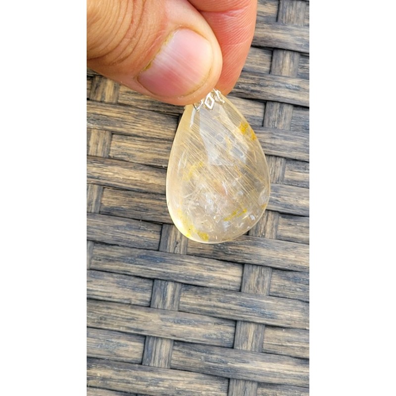 Pendentif goutte Quartz Rutile