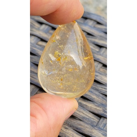 Cabochon goutte Quartz rutile doré 18grs