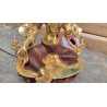 Statue de Bouddha  Tara Verte 22cm Or