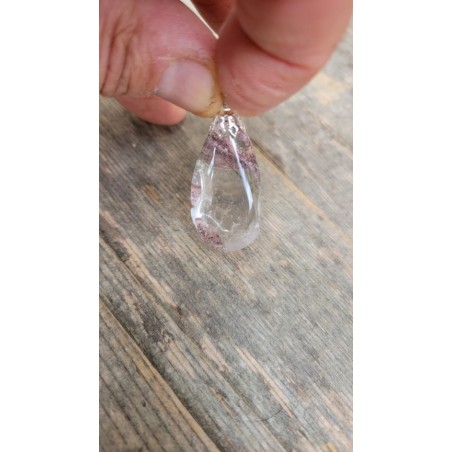 Pendentif goutte en Lodolite ou Quartz Chaman n°4