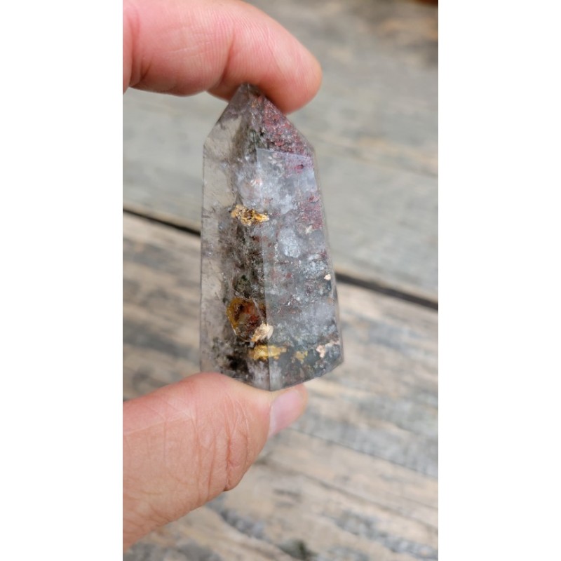 Pointe en Lodolite ou Quartz Chaman (Garden) 61mm 66grs