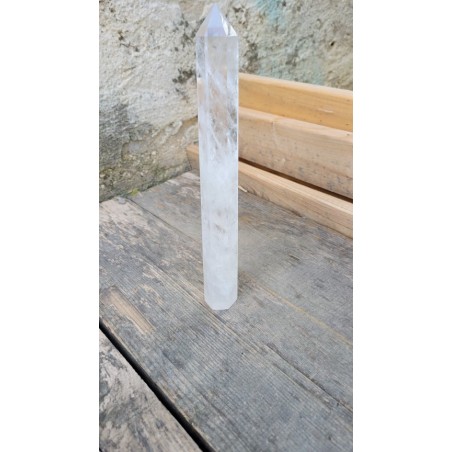 Pointe obelisque polie Cristal de Roche 441grs 26.5cm