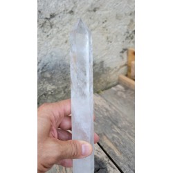 Pointe obelisque polie Cristal de Roche 441grs 26.5cm