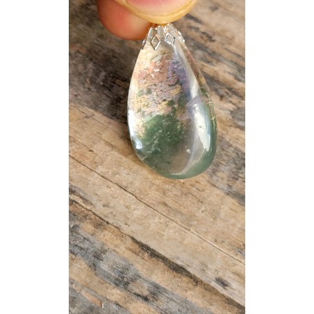 Pendentif goutte en Lodolite ou Quartz Chamane