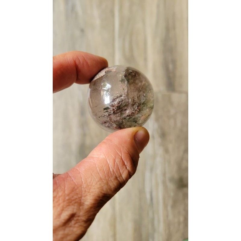 Sphère en Lodolite ou Quartz Chaman (Garden) 41mm 95grs