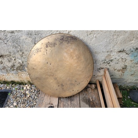 Gong Antique Indien 7 métaux 46.5cm 2325grs