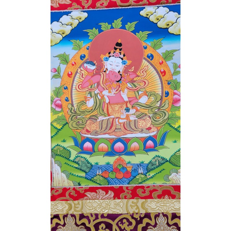 Thangka Bouddha Vajrasattva et Shakti Tangka 83x50cm