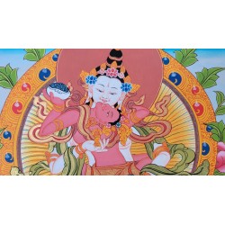 Thangka Bouddha Vajrasattva et Shakti Tangka 83x50cm