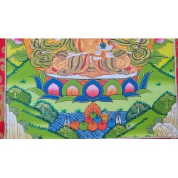 Thangka Bouddha Vajrasattva et Shakti Tangka 83x50cm