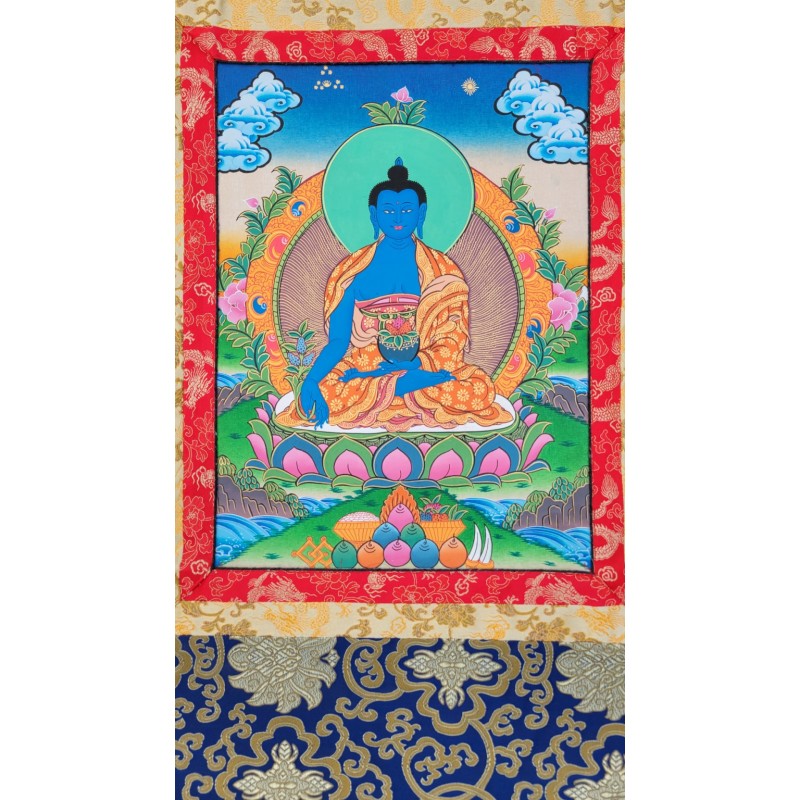 Thangka Bouddha medecine Tangka 81x49cm