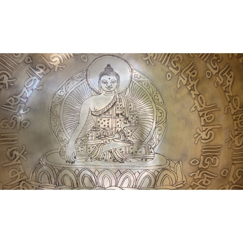 Bol chantant Tibétain 7 métaux 955grs Shakyamuni