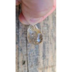 Pendentif goutte en Quartz rutile doré