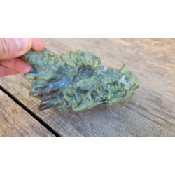 Crâne de Dragon en Jade 14.5cm